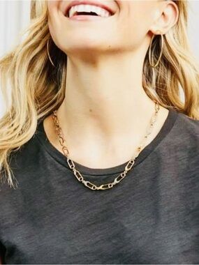 Stella & Dot Safety Pin Link Necklace
